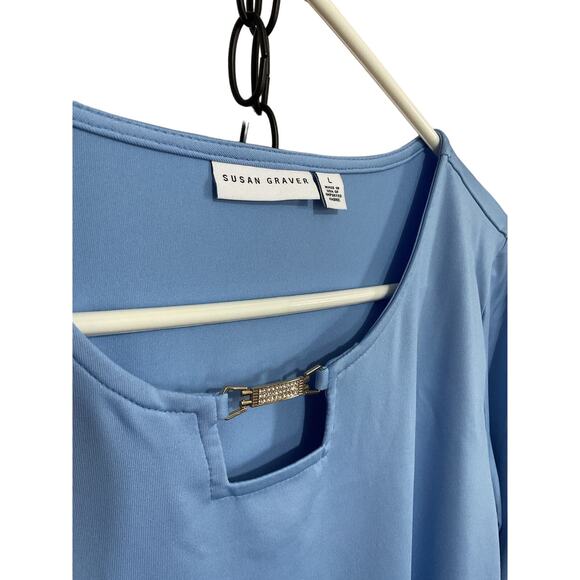 NEW Susan Graver Top Size Large Blue - Picture 2 of 9